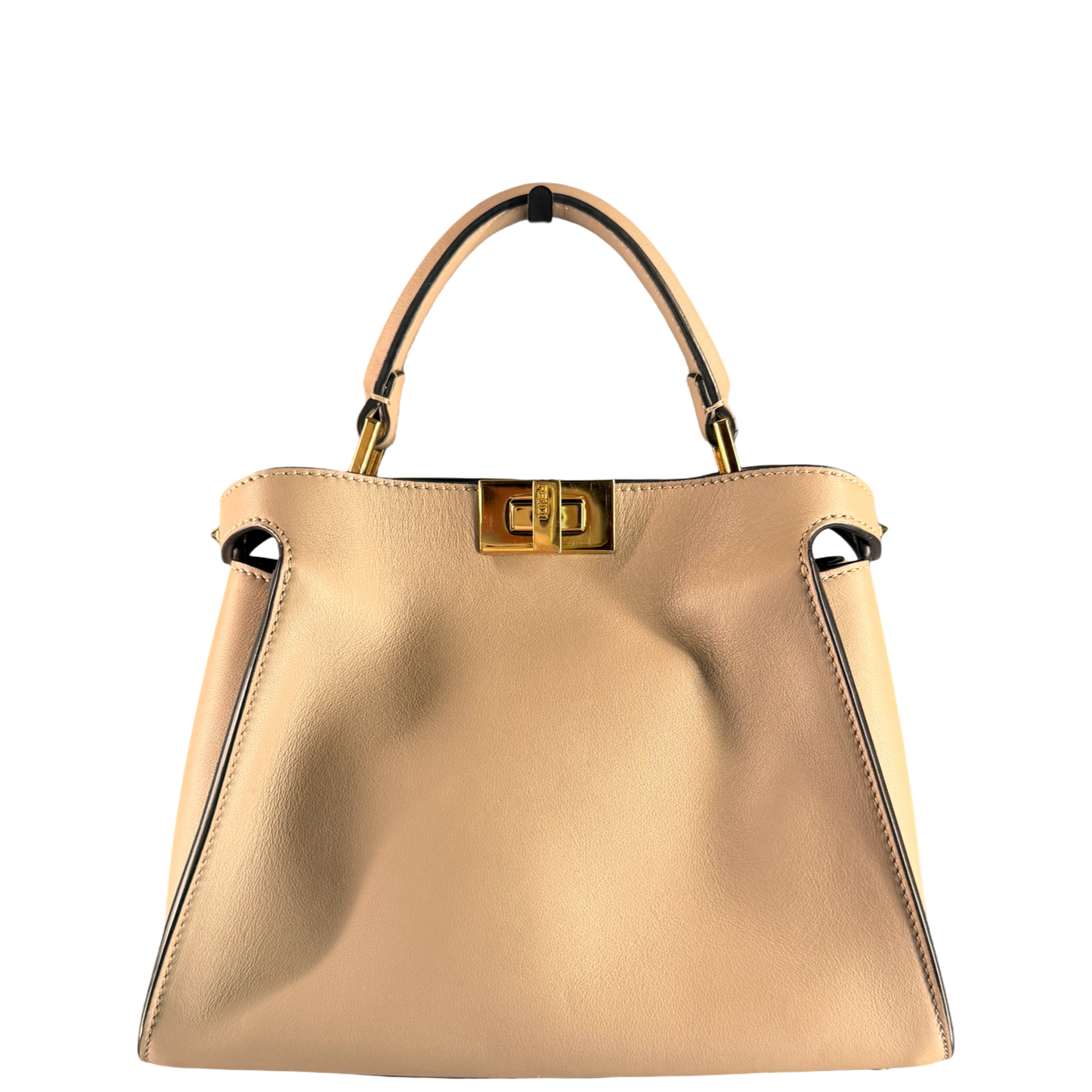 FENDI TAUPE SMALL PEEKABOO ESSENTIALLY HANDBAG