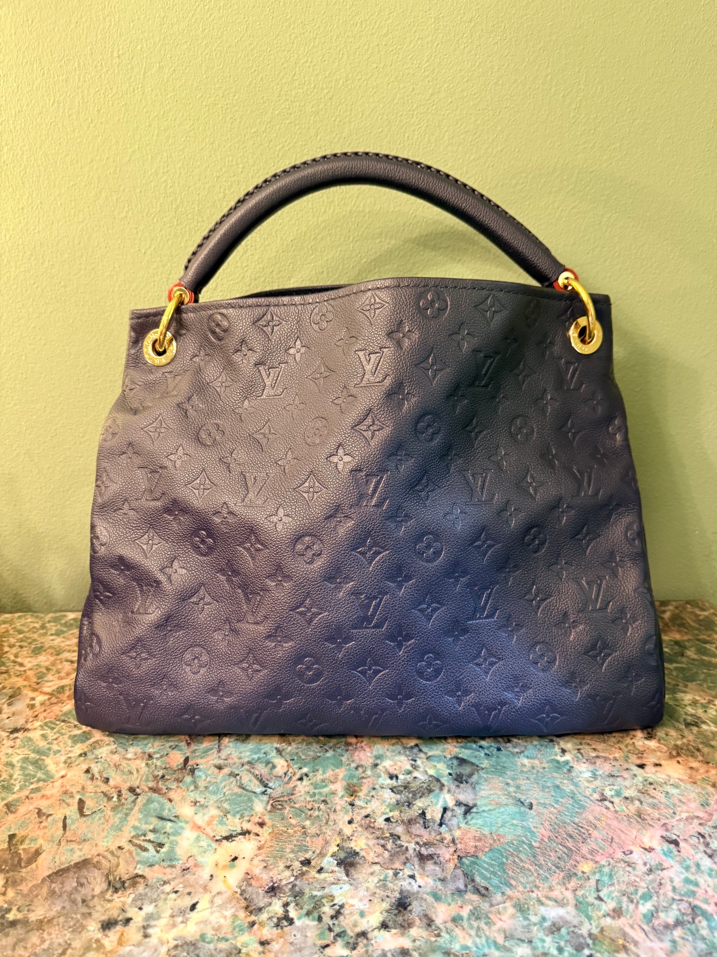 LOUIS VUITTON NAVY MONOGRAM EMPREINTE ARTSY SHOULDER BAG