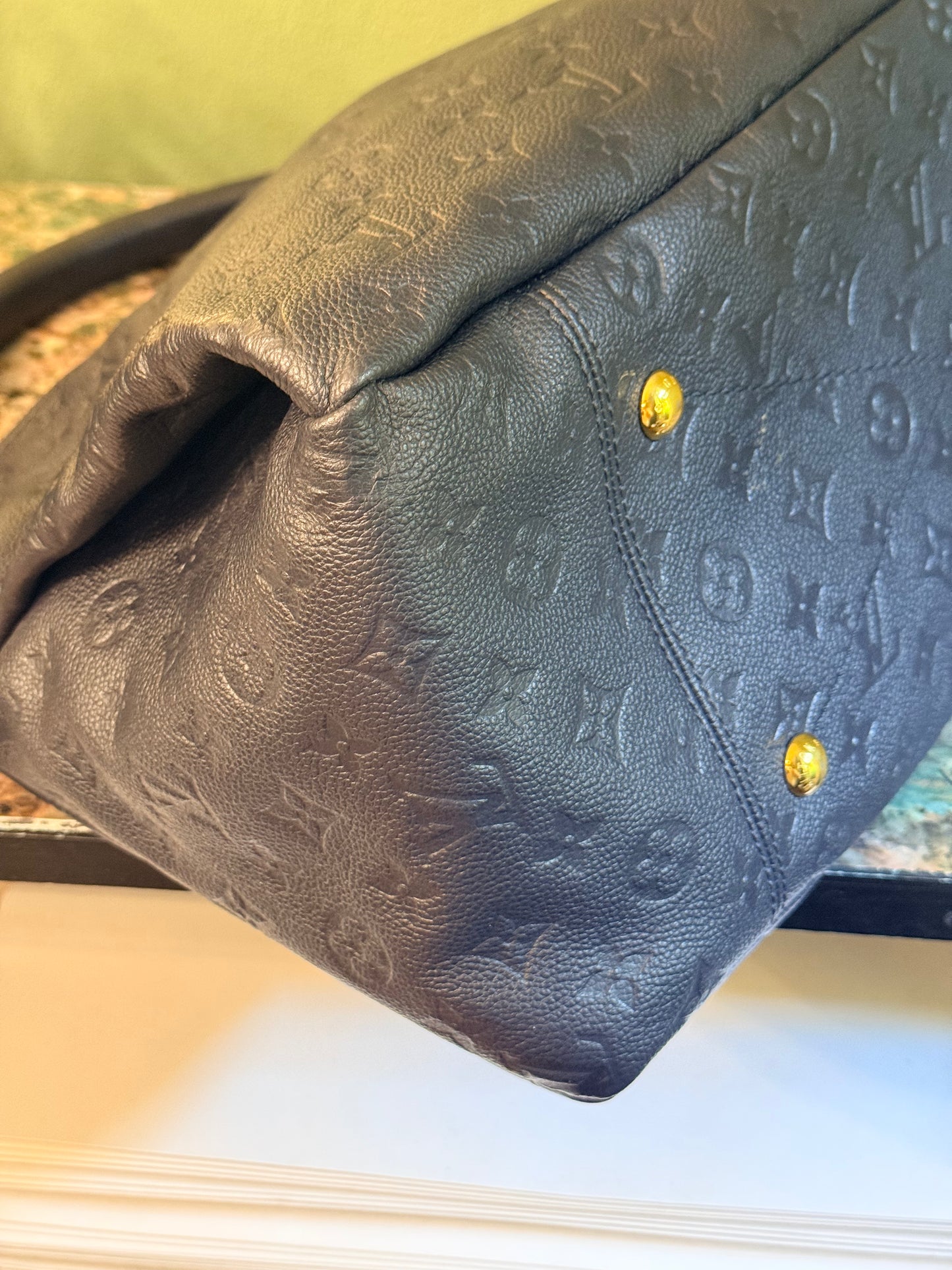 LOUIS VUITTON NAVY MONOGRAM EMPREINTE ARTSY SHOULDER BAG