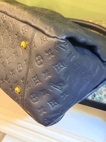 LOUIS VUITTON NAVY MONOGRAM EMPREINTE ARTSY SHOULDER BAG