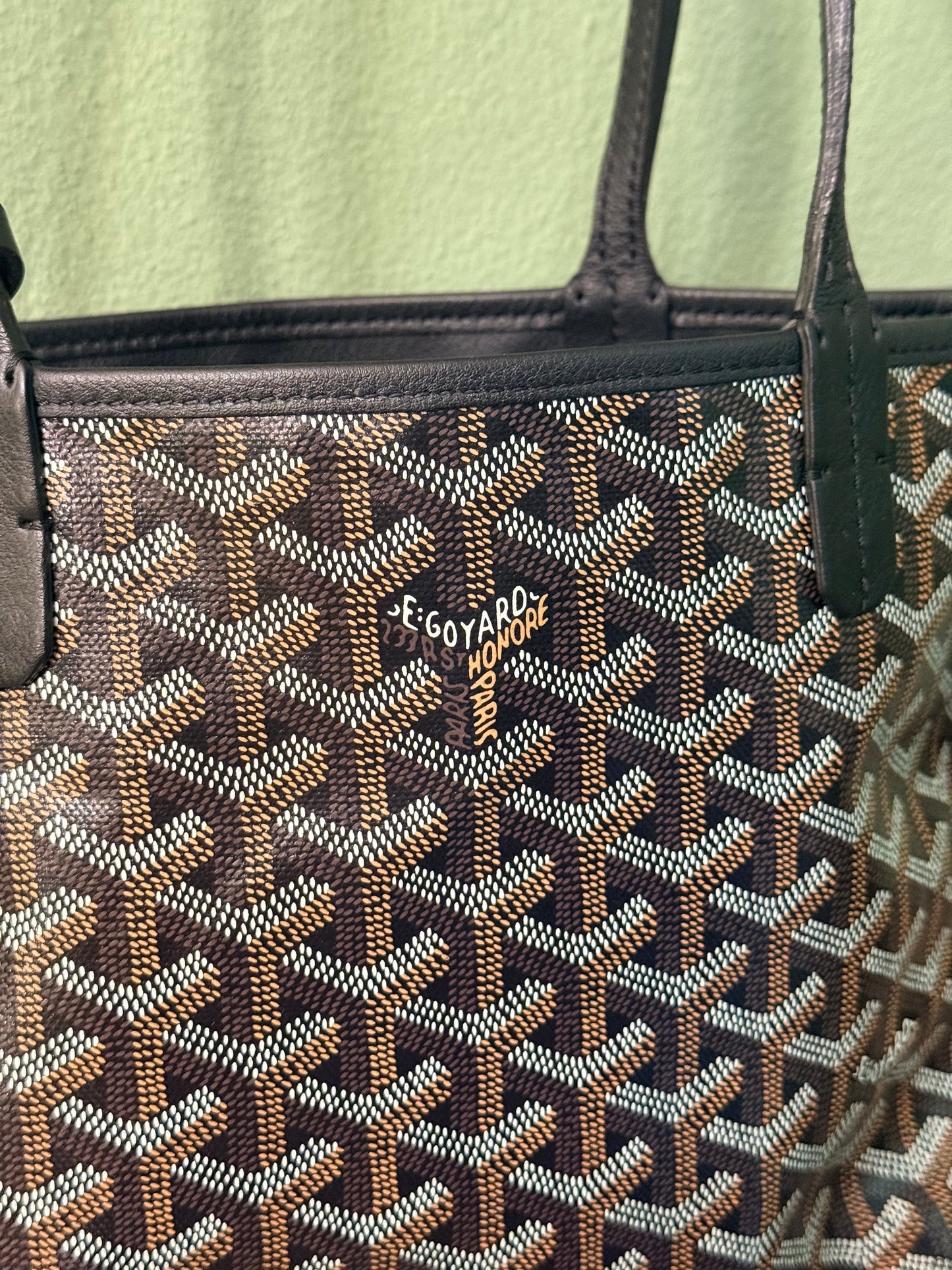 GOYARD BLACK GOYARDINE MINI ANJOU HANDBAG