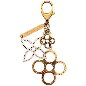 LOUIS VUITTON GOLD AND SILVER FLOWER CHARM