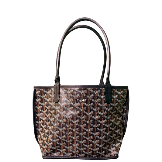 GOYARD BLACK GOYARDINE MINI ANJOU HANDBAG