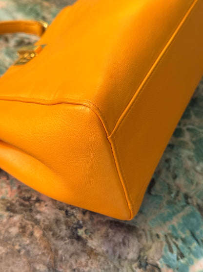 FENDI ORANGE SMALL PEEKABOO HANDBAG