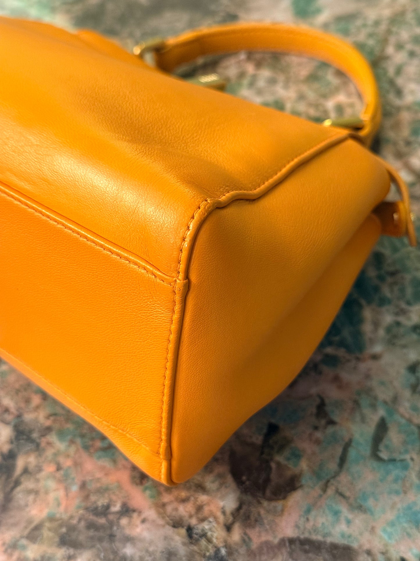 FENDI ORANGE SMALL PEEKABOO HANDBAG