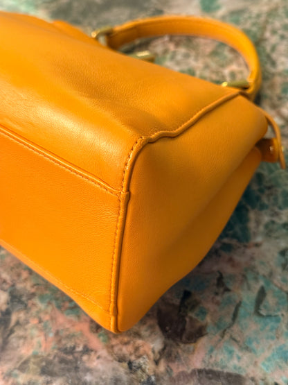 FENDI ORANGE SMALL PEEKABOO HANDBAG