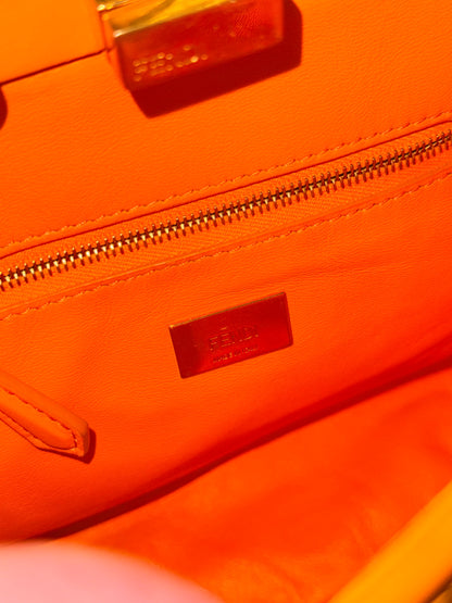 FENDI ORANGE SMALL PEEKABOO HANDBAG