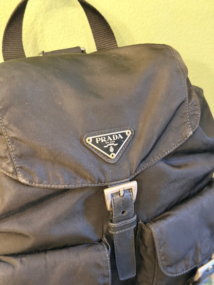 PRADA BLACK NYLON SMALL BACKPACK