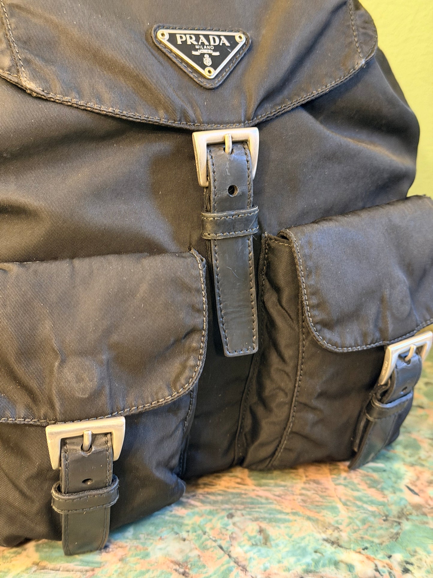 PRADA BLACK NYLON SMALL BACKPACK