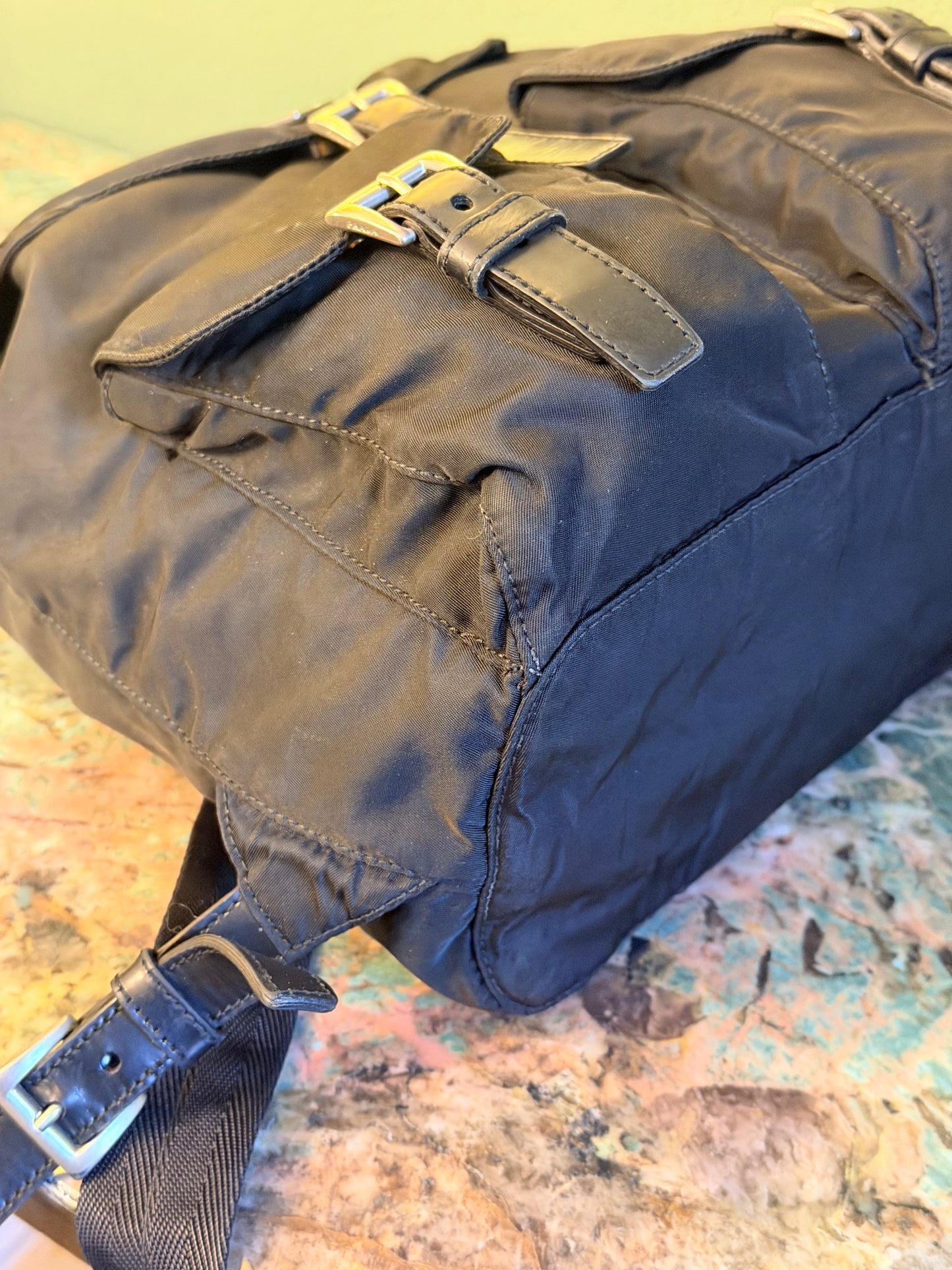 PRADA BLACK NYLON SMALL BACKPACK