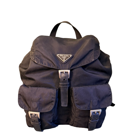 PRADA BLACK NYLON SMALL BACKPACK