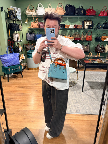 GUCCI LIGHT BLUE MINI DIANA HANDBAG