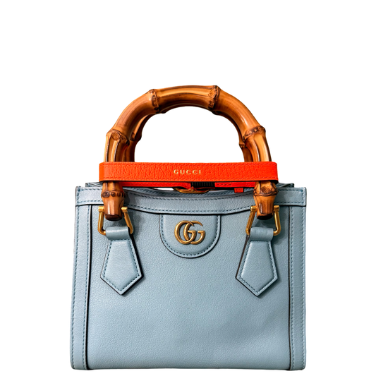 GUCCI LIGHT BLUE MINI DIANA HANDBAG