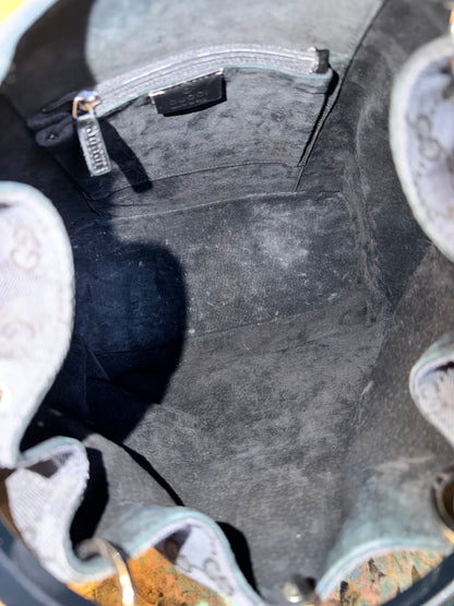 GUCCI BY TOM FORD BLACK MONOGRAM RING BUCKET BAG