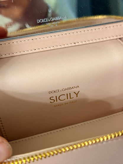 DOLCE & GABBANA PINK SICILY VANITY SHOULDER BAG