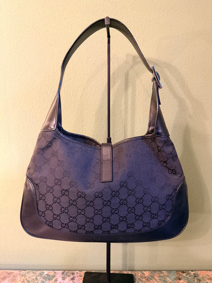 GUCCI BY TOM FORD BLACK MONOGRAM JACKIE SHOULDER BAG