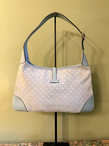 GUCCI BY TOM FORD LIGHT BLUE SUEDE JACKIE BOUVIER SHOULDER BAG