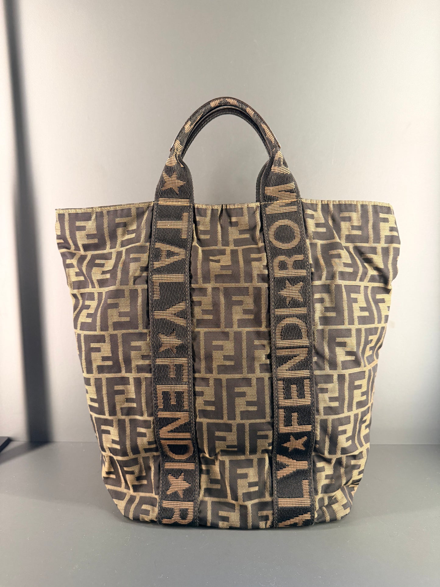 FENDI ZUCCA ROMA 1925 SHOPPING TOTE HANDBAG