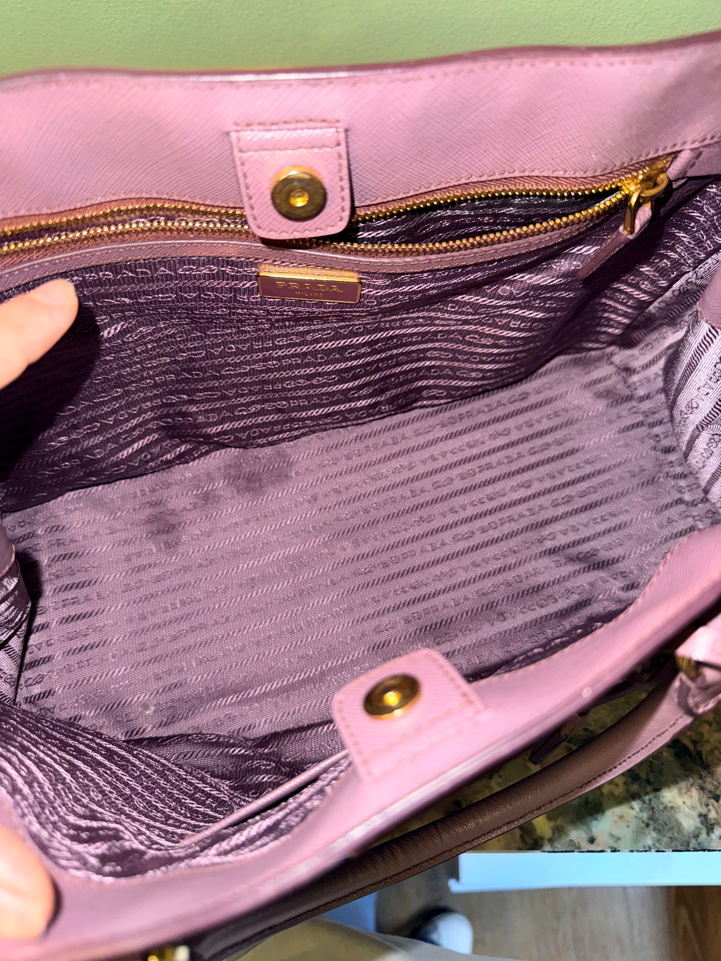 PRADA PURPLE LARGE GALLERIA HANDBAG