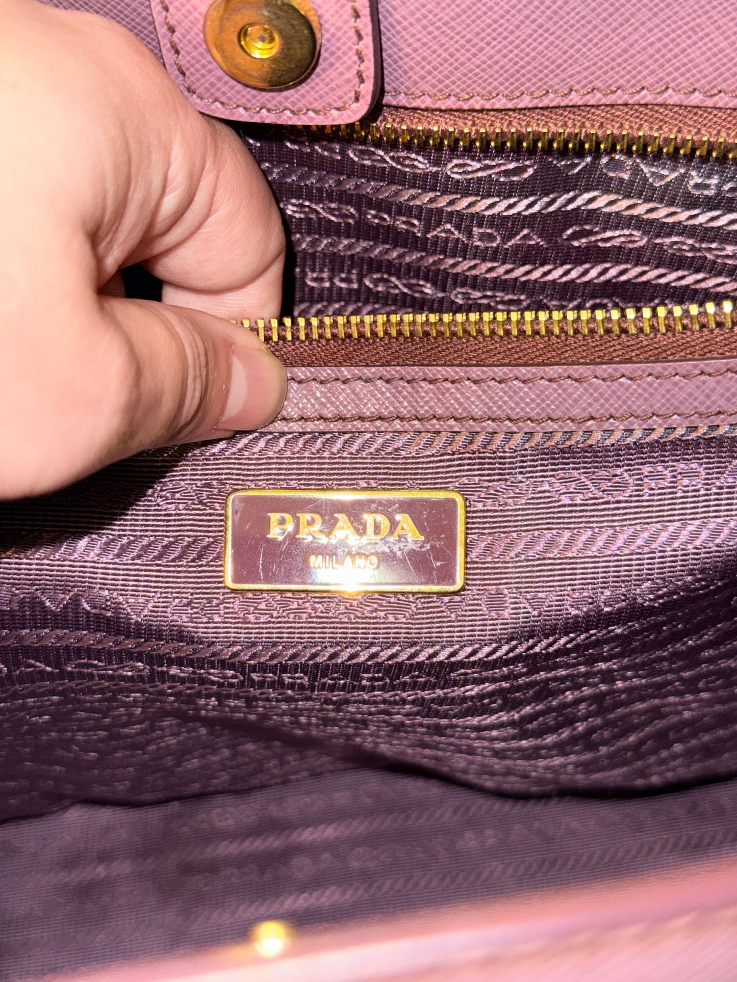 PRADA PURPLE LARGE GALLERIA HANDBAG