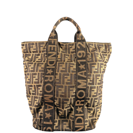 FENDI ZUCCA ROMA 1925 SHOPPING TOTE HANDBAG