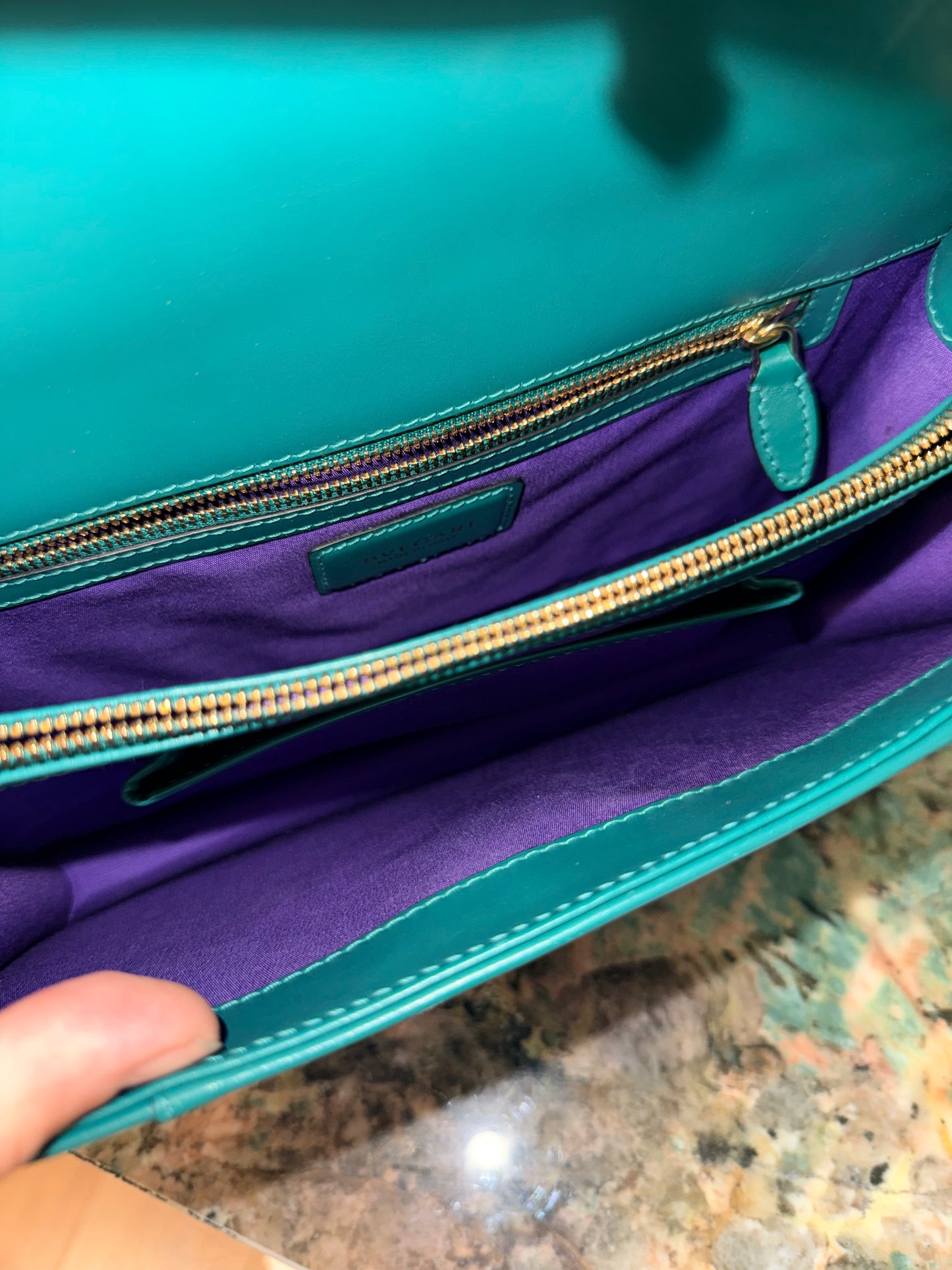 BULGARI GREEN MEDIUM SERPENTI SHOULDER BAG
