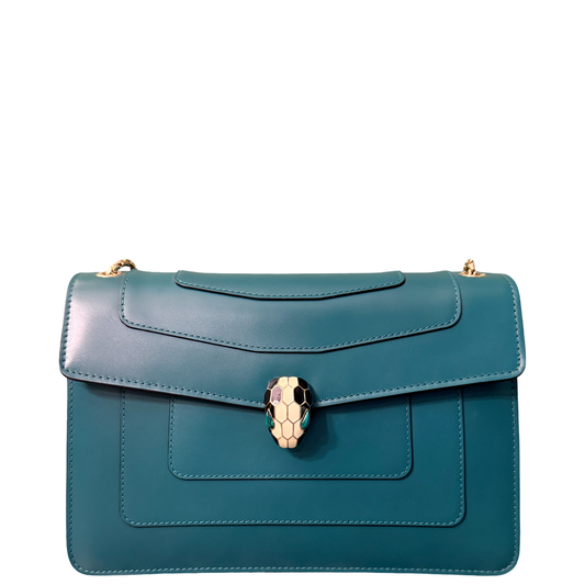 BULGARI GREEN MEDIUM SERPENTI SHOULDER BAG