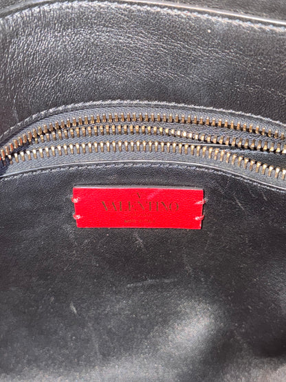 VALENTINO NAVY SNAKE SKIN W/ FRINGE LARGE SHOULDER BAG