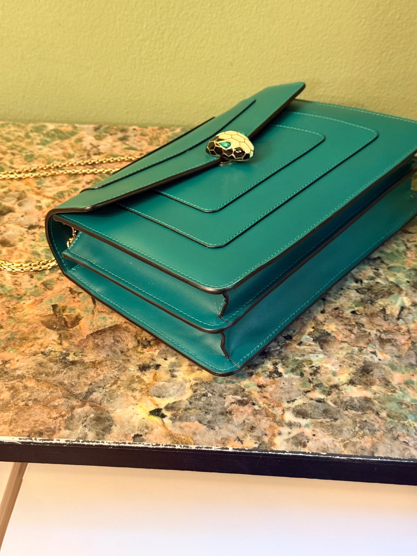 BULGARI GREEN MEDIUM SERPENTI SHOULDER BAG