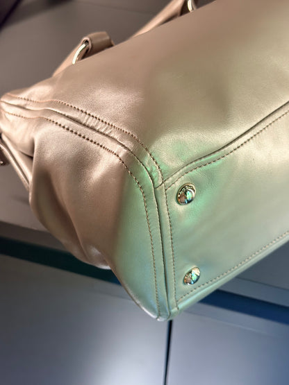 PRADA GRAY SOFT CALF TWO WAY HANDBAG