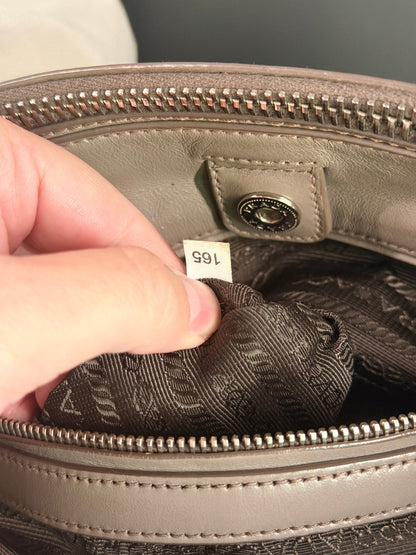 PRADA GRAY SOFT CALF TWO WAY HANDBAG