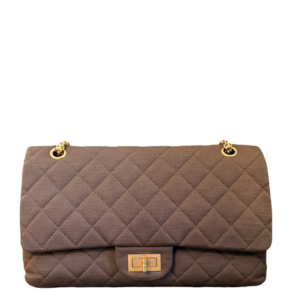 CHANEL GREEN JERSEY MAXI 2.55 REISSUE SHOULDER BAG