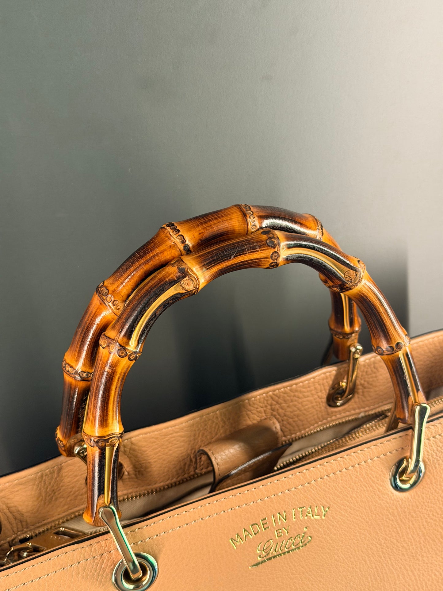 GUCCI BEIGE MEDIUM BAMBOO SHOPPER TOTE