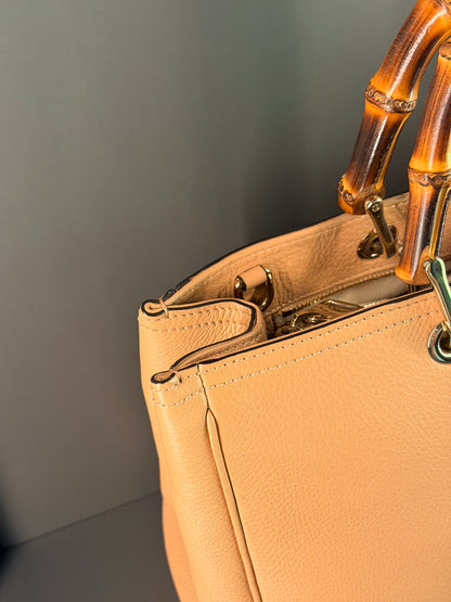 GUCCI BEIGE MEDIUM BAMBOO SHOPPER TOTE