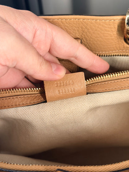 GUCCI BEIGE MEDIUM BAMBOO SHOPPER TOTE