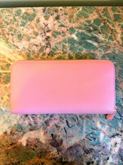 PRADA PINK LARGE ZIP AROUND WALLET