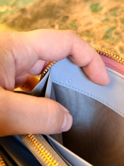 PRADA PINK LARGE ZIP AROUND WALLET