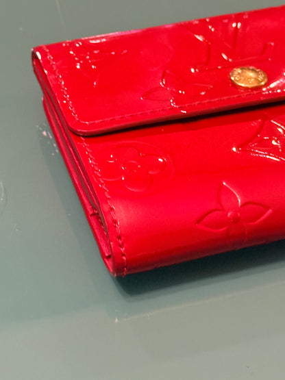 LOUIS VUITTON RED VERNIS COMPACT WALLET