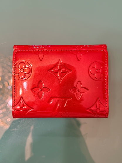 LOUIS VUITTON RED VERNIS COMPACT WALLET
