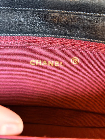 CHANEL BLACK HALF MOON SINGLE FLAP SHOULDER BAG