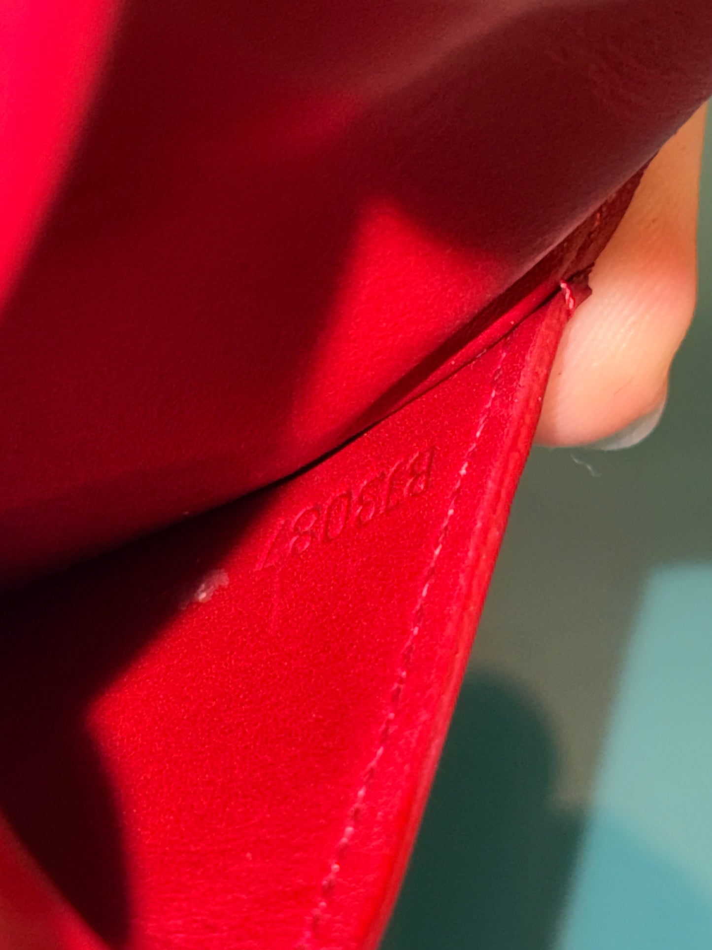LOUIS VUITTON RED VERNIS COMPACT WALLET