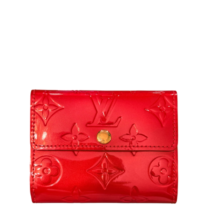 LOUIS VUITTON RED VERNIS COMPACT WALLET