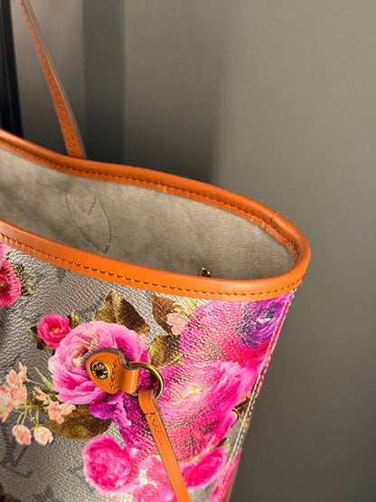 LOUIS VUITTON SILVER GARDEN NEVERFULL MM SHOPPING TOTE