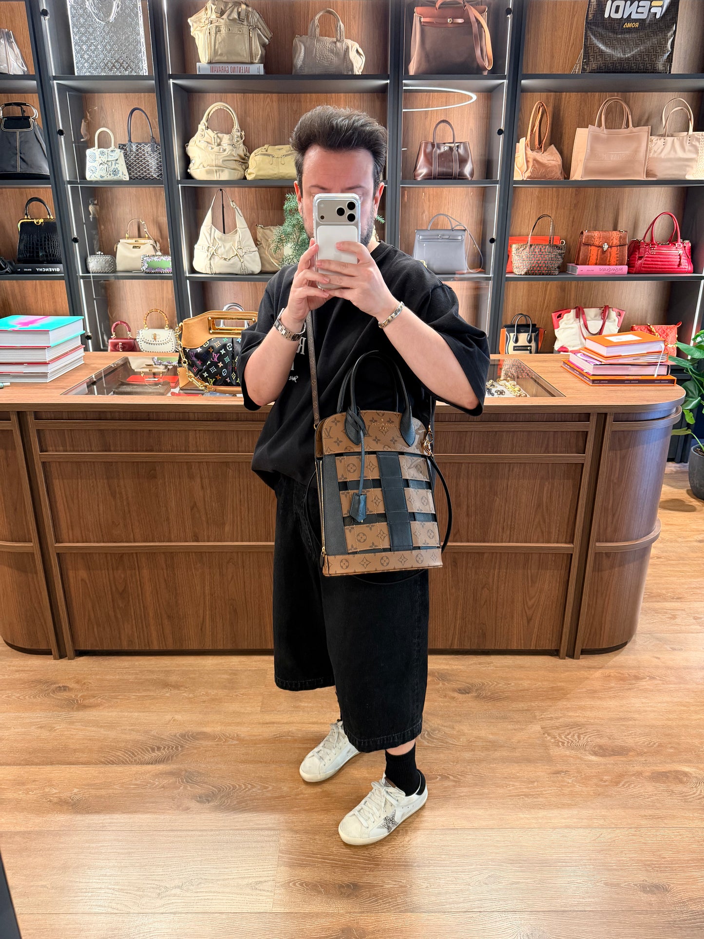 LOUIS VUITTON REVERS MONOGRAM TRESSAGE HANDBAG