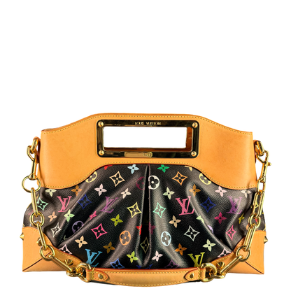 TAKASHI MURAKAMI X LOUIS VUITTON BLACK MULTICOLOR JUDY MM SHOULDER BAG
