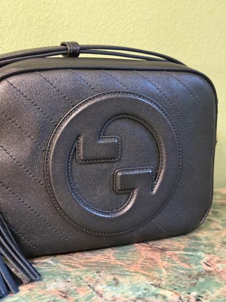 GUCCI BLACK BLONDIE CAMERA CROSSBODY BAG