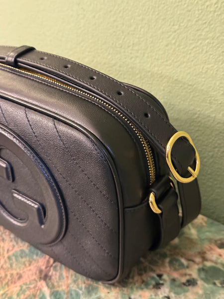 GUCCI BLACK BLONDIE CAMERA CROSSBODY BAG