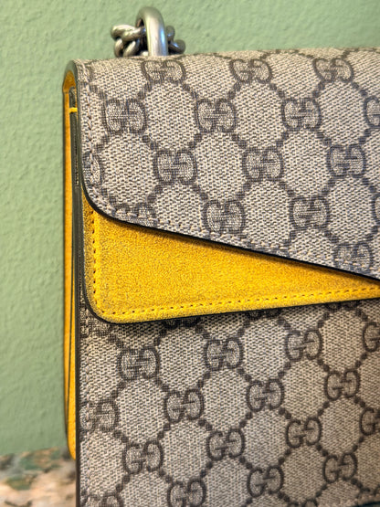 GUCCI YELLOW GG SUPREME MEDIUM DIONYSUS SHOULDER BAG
