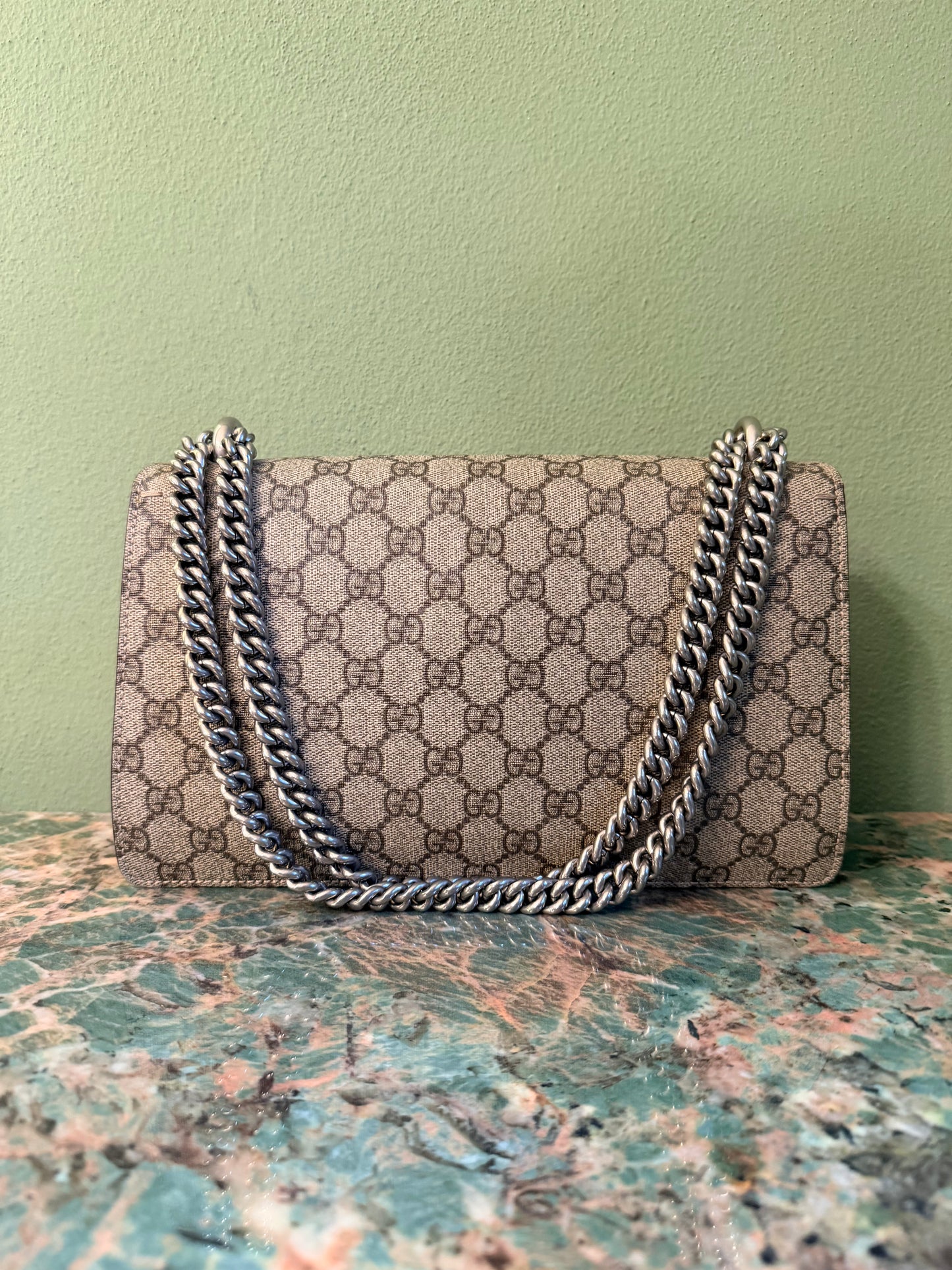 GUCCI YELLOW GG SUPREME MEDIUM DIONYSUS SHOULDER BAG