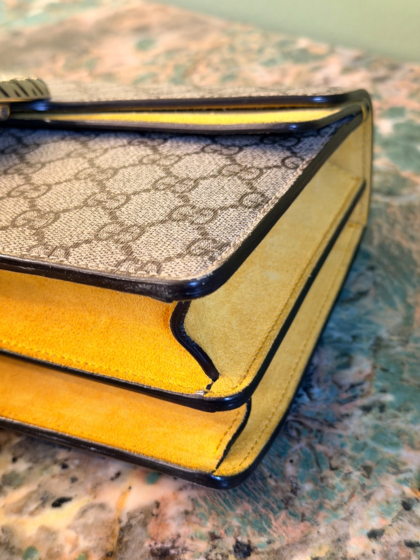 GUCCI YELLOW GG SUPREME MEDIUM DIONYSUS SHOULDER BAG